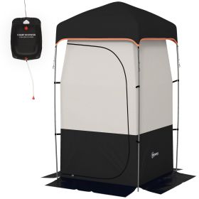 Camping Shower Tent, Portable Privacy Shelter with Solar Shower Bag, Removable Floor and Carrying Bag, Black Camping Shower Tent, Portable Privacy Shelter with Solar Shower Bag, Removable Floor and Carrying Bag, Black